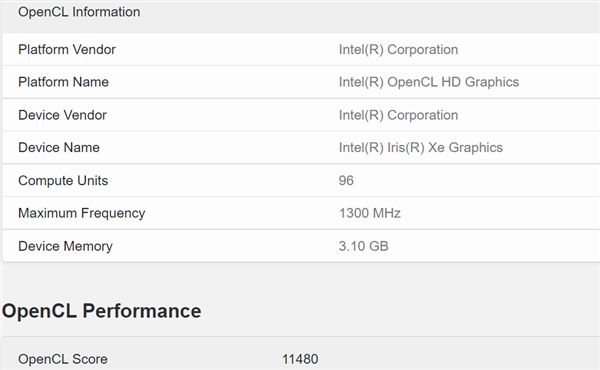 Intel 12代笔记本旗舰：96个执行单元，最高频率1.3GHz