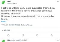 开发者找到Pixel 6和Pixel 6 Pro开发阶段支持面部解锁的证据 开发者找到Pixel 6和Pixel 6 Pro开发阶段支持面部解锁的证据
