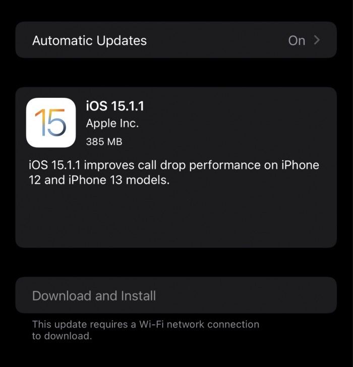 iOS 15.1.1发布 更新的构建号为19B81