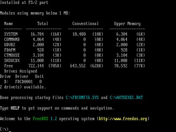 FreeDOS1.3版时隔6年首次更新容量只有20MB